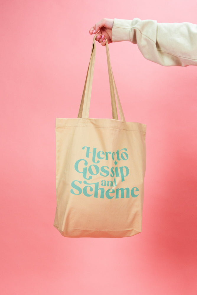 Gossip & Scheme Tan Tote Bag